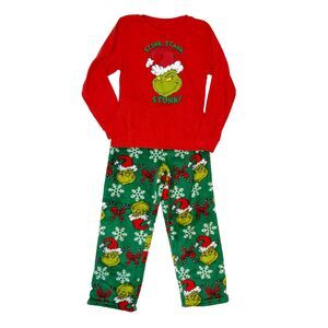 Dr. Seuss Grinch Red and Green Kids Pajama Set